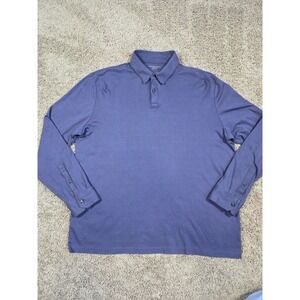 Charles Tyrwhitt Long Sleeve Polo Shirt Periwinkle Blue Extra Large Cotton